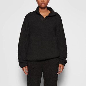 SKIMS COZY KNIT PULLOVER in ONYX, Size S/M